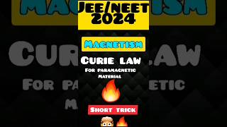 curie law for paramagnetic material🔥🔥🤯 neet2024 [upl. by Metcalf]