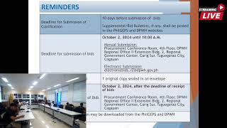 Procurement Livestream for DPWH Regional Office II on September 19 2024 [upl. by Ellenaj]