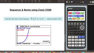 Sequence and Series on Casio CG 50 2020 [upl. by Esille]