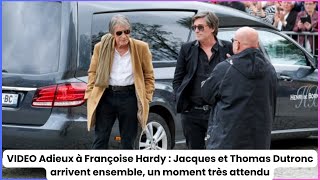 VIDEO Adieux à Françoise Hardy  Jacques et Thomas Dutronc arrivent ensemble un moment très attendu [upl. by Amelus730]