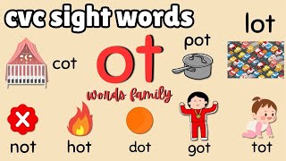 Ot Word Family  CVC Words  lot pot dot rot cot got hot tot and not l Teacher Hena [upl. by Elfie]