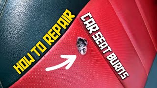 The Amazing Detailed CAR SEAT REPAIR Tutorial  car leather repair  leather repairing howto diy [upl. by Anasxor920]