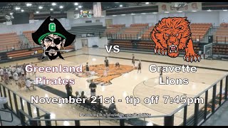 Greenland Pirates vs Gravette Lions  Varsity Boy Basketball Decatur Tourney [upl. by Jillene]