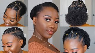 4C Hairstyles For Short Hair  Perfect for school amp work 👸🏿 [upl. by Chev]