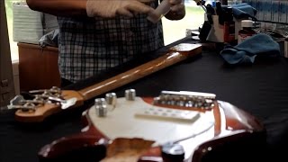 Finishing neck of Music Man StingRay5 with Birchwood Casey TruOil amp Gunstock wax [upl. by Razec]