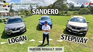 Renault Sandero Logan y Stepway 2020 en Colombia ¿Qué hay de nuevo [upl. by Nessie]