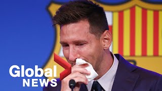 Messi bids tearful goodbye to Barcelona after 21 years [upl. by Akel842]