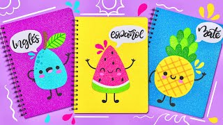 DIY Decora tus libretas con FRUTAS KAWAII 🍐🍉🍍 ESPECIAL DE REGRESO A CLASES [upl. by Yelroc]