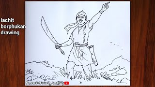 Lachit borphukan drawing [upl. by Akerdnuhs]