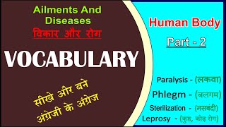 Ailments And Disease English Vocabulary Words With Hindi Meaning  Vedicashram English Academy [upl. by Aieki]