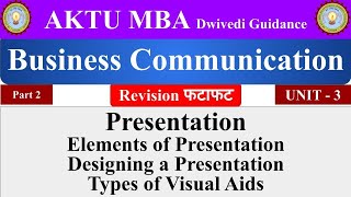 6 business communication in hindi Presentation Visual Aids Business Communication mba 1st sem [upl. by Stevens912]