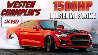 1500HP Cummings Diesel Mustang Burnout Contest  Sema 2024 [upl. by Ferretti633]