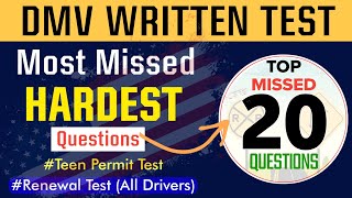 The 20 Hardest Questions in DMV Written Test  DMV Written Test 2024  CA DMV Senior Written Test [upl. by Enoch]