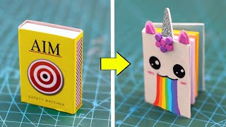 DIY Mini Unicorn notebook  how to make Mini Unicorn notebook from matchbox [upl. by Novj]