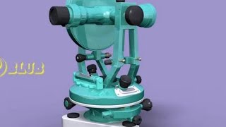 Essential Parts of Theodolite  Blub civil  Engineering  animation method  surveying [upl. by Magree]