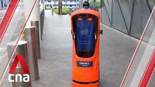 Certis deploys autonomous robot to manage traffic flow at Jewel Changi Airport [upl. by Marlie]