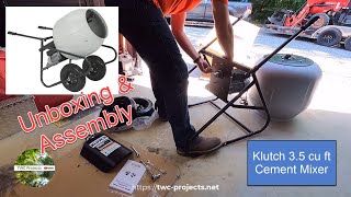 165Klutch Cement Mixer Unboxing amp Assembly 35 cu ft 12hp electric [upl. by Aiem478]