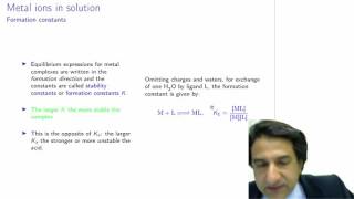 CHEM3006  26  Formation constants [upl. by Groome]