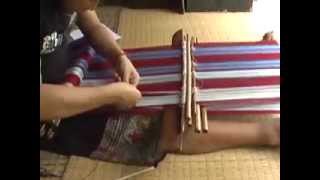 Katu backstrap weaving Laos [upl. by Lyrred]