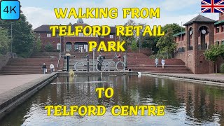 Exploring Telford by Foot Retail Park to Town Centre Journey [upl. by Rist]