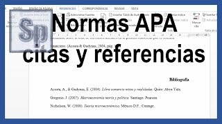 Word  Citas y referencias bibliográficas según normas APA 6ta sexta edición Tutorial en español HD [upl. by Koah]