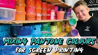 HOW TO MIX PANTONE COLOURS FOR SCREEN PRINTING  Using the International Coatings Mixing System [upl. by Aneema]