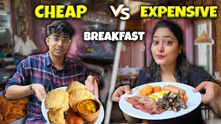 CHEAP vs EXPENSIVE Breakfast in Kolkata [upl. by Ahseekan]