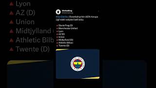 SonDakika  Fenerbahçenin UEFA Avrupa Ligindeki rakipleri belli oldu🔺Slavia Prag fenerbahçe [upl. by Eirahs]