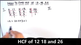 How To Find The HCF Of Three Numbers  HCF of 12 18 and 26  HCF by Prime Factorization  Find hcf [upl. by Adiasteb670]