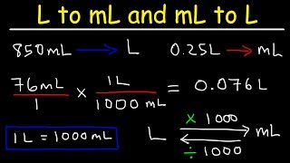 How To Convert From MilliLiters to Liters and Liters to Milliliters  mL to L and L to mL [upl. by Amadeo419]