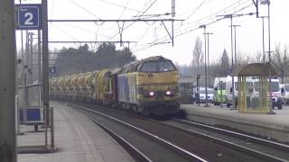 Doorrijdende Infrabel werktrein Passage dun train Infrabel [upl. by Lyrpa]