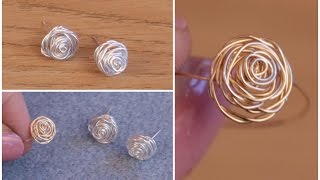 DIY Make Silver Stud Earrings Rose Jewellery with Jessica Rose [upl. by Barny284]