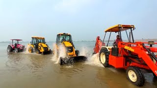 tractors washing Mahindra Arjun Novo 605 Swaraj 963 JCB 4x4 JCB 3dx [upl. by Elyk]