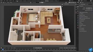 How to make 3d floor plan in Blender  Best method Modeling [upl. by Eneryc]