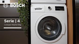 Bosch Series 4 Compact Front Load Washing Machine 8kg WAJ20180SG [upl. by Enoch440]