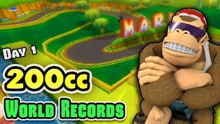 200cc World Records for All 32 Tracks in Mario Kart Wii Day 1 [upl. by Ehsiom389]