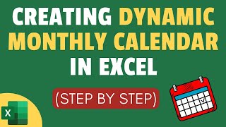 Creating Dynamic Monthly Calendar in Excel Interactive Calendar [upl. by Anamuj]