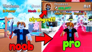 Noob to Pro Became The Strongest In Anime Slash Simulator [upl. by Akerdnuhs]