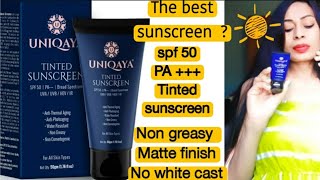 Uniqaya tinted sunscreen honest review  The best sunscreen ever [upl. by Yngad983]