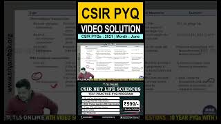 CSIR PYQs  Year 2021  Month June  Video Solution  csirlifescience csirnet 2024 shorts [upl. by Meador]