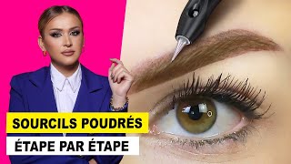 SOURCILS POUDRÉS microshading sourcils avant apres formation maquillage permanent [upl. by Ytiak]