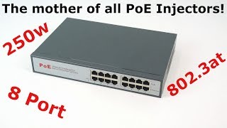 The Mother of all PoE Injectors  FS PI250A8  Review and Teardown [upl. by Niles]