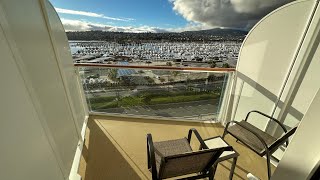 Norwegian Joy Angled balcony room tour [upl. by Rentschler]