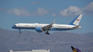 USAF Boeing C32A990003 arriving at Las Vegas [upl. by Oicul]