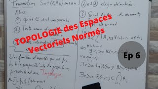 Topologie des Espaces Vectoriels Normés Ep 6  Topologie [upl. by Damick]