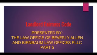 City of TacomaLandlord Fairness Code Pt 5 [upl. by Batruk]