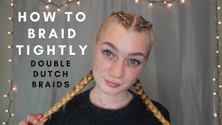 How to do TIGHT braids  Double Dutch  Boxer Braids  408beautybygreta [upl. by Novia]