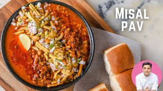 Misal Pav Recipe in Hindi  मिसळ पाव  Mumbai Street Food Recipe  Kunal Kapur Snacks Recipes [upl. by Benita420]