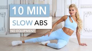 10 MIN SLOW ABS  no hectic no sweat kind of elegant intense burn  Sixpack Workout [upl. by Ahsenev927]