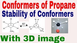 Conformers of Propane  Conformational isomerism  Staggered  Eclipsed  Dihedral angle [upl. by Truc]